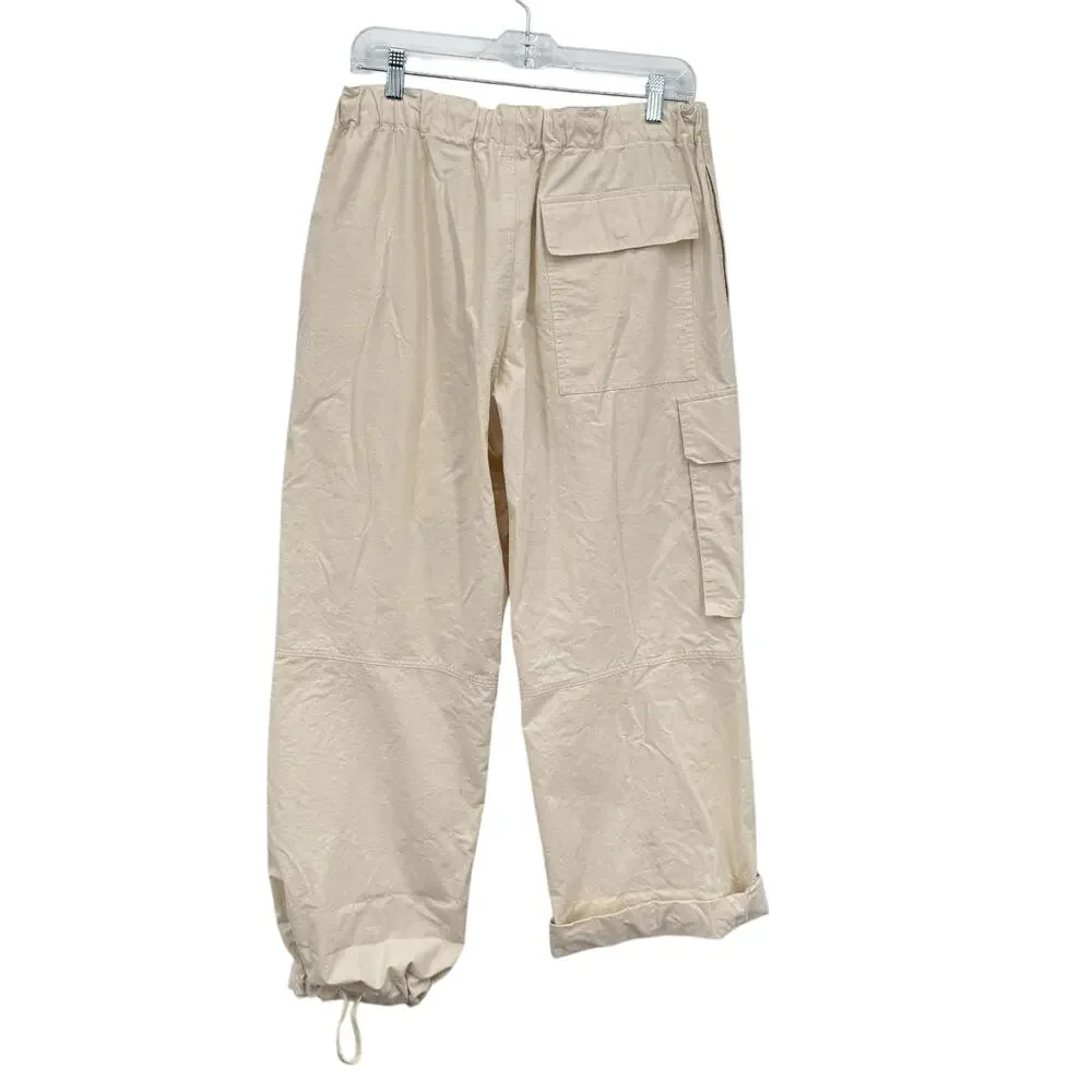 Jil Sander Cargo Pants 100% Cotton Women's IT 40 US 8 Cream Travel Quiet Luxury